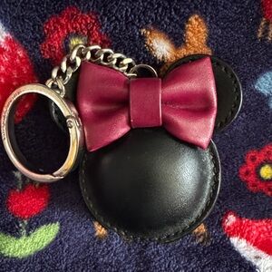 Kate Spade Black and Pink Bow Keychain